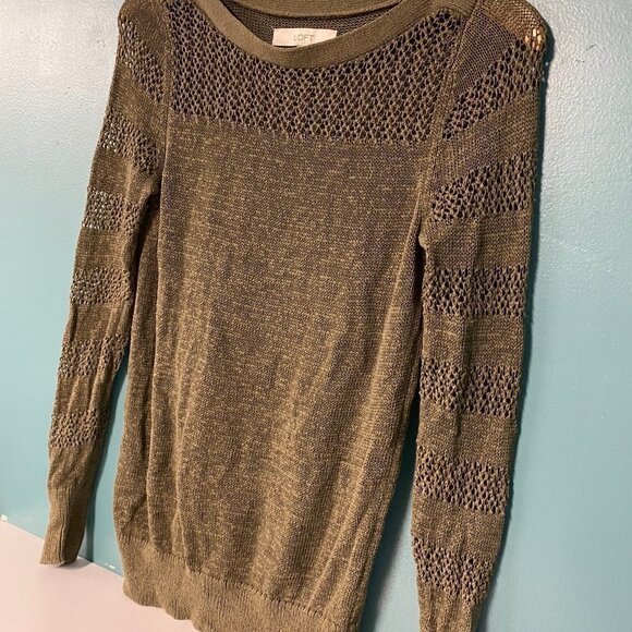 Loft Size Small Green Sweater - Picture 3 of 5